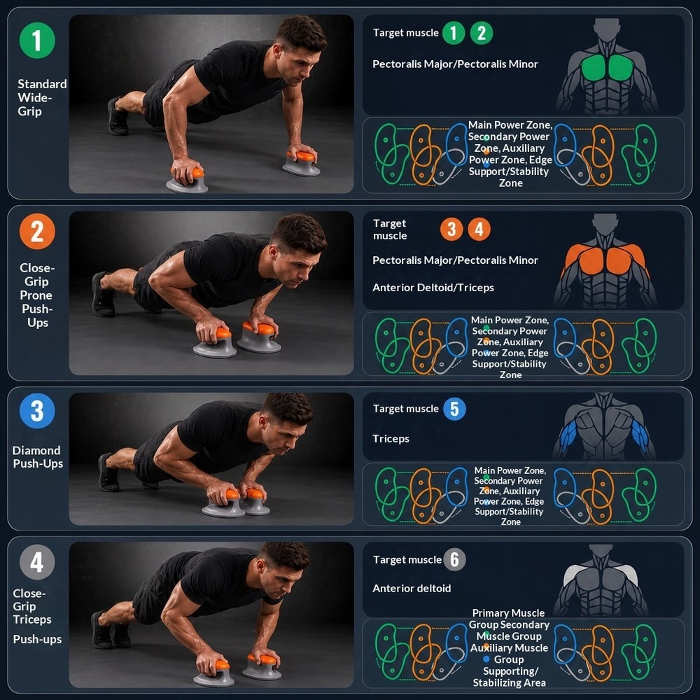 Nieuwe grote antislip push-up  - Push Up Board recensie en prijs
